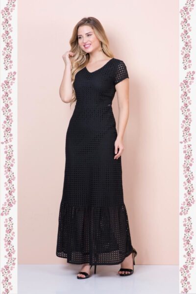 Vestido Longo Laise Preto