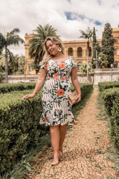Vestido Midi Babado Estampado - Imagem 3